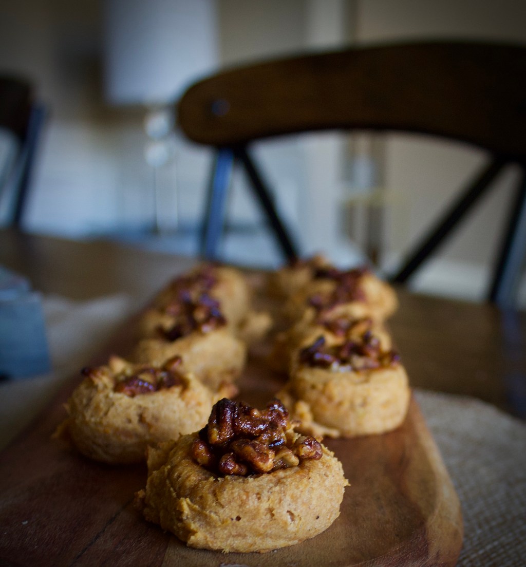 Sweet Potato Biscuits with Harissa Maple Candied&nbsp;Pecans