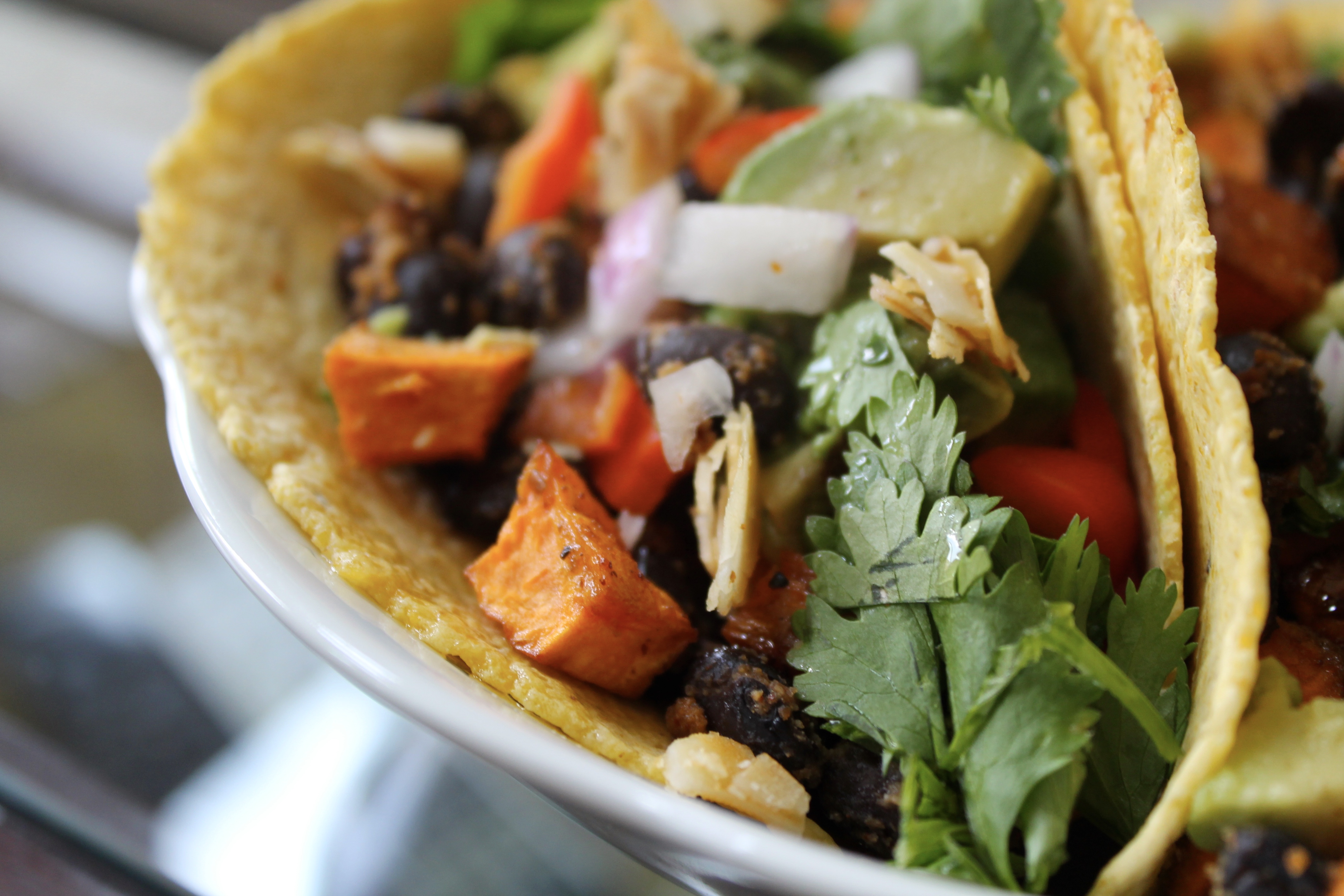 Vegan Street Tacos ~ Sweet Potato and Black Bean Tacos