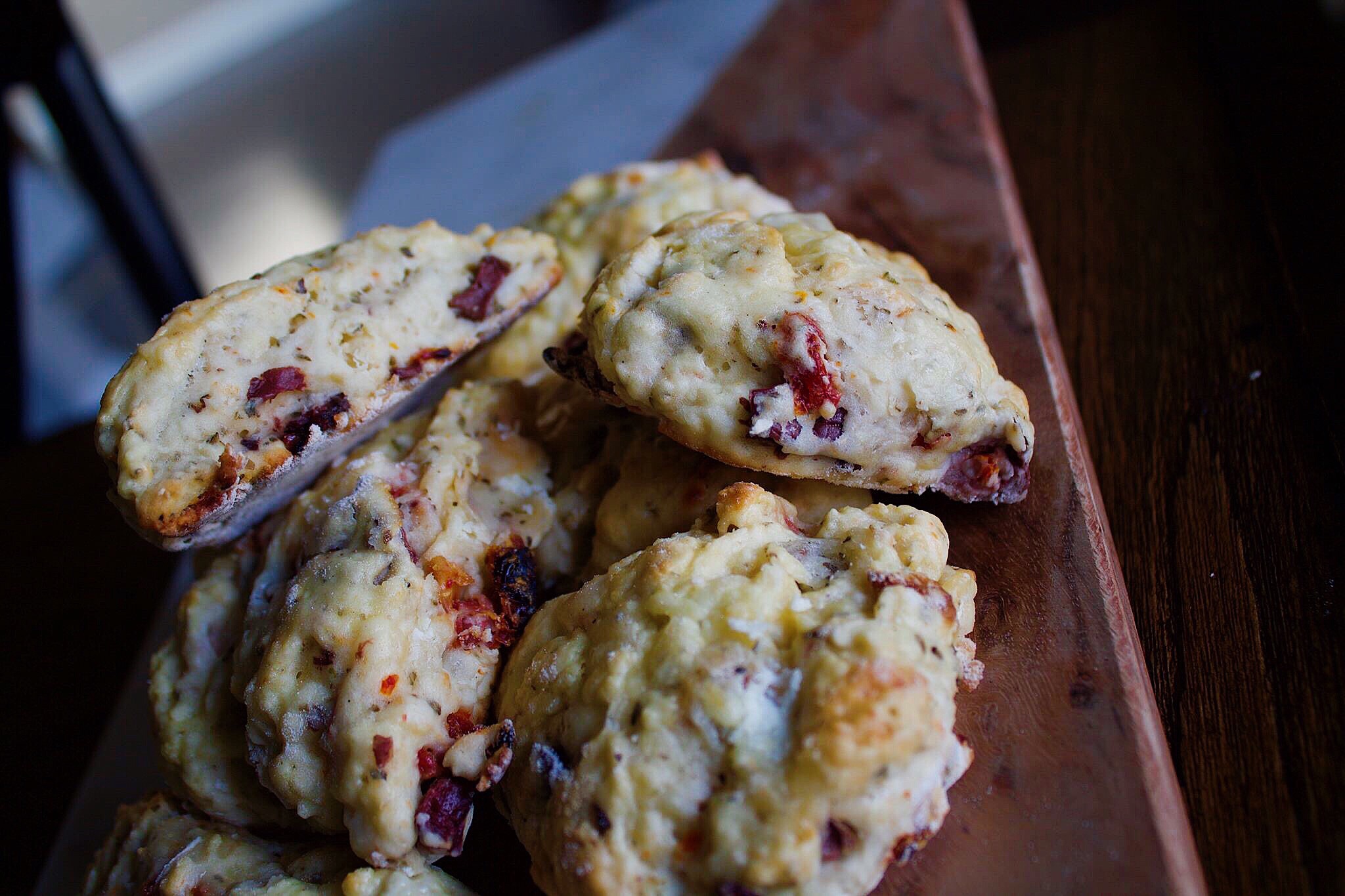 Sundried Tomato Olive and Goat Cheese Scone