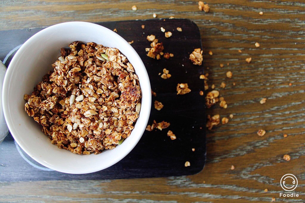 Easiest Stovetop Maple Granola on top of Sweet Potato Pie&nbsp;Oatmeal