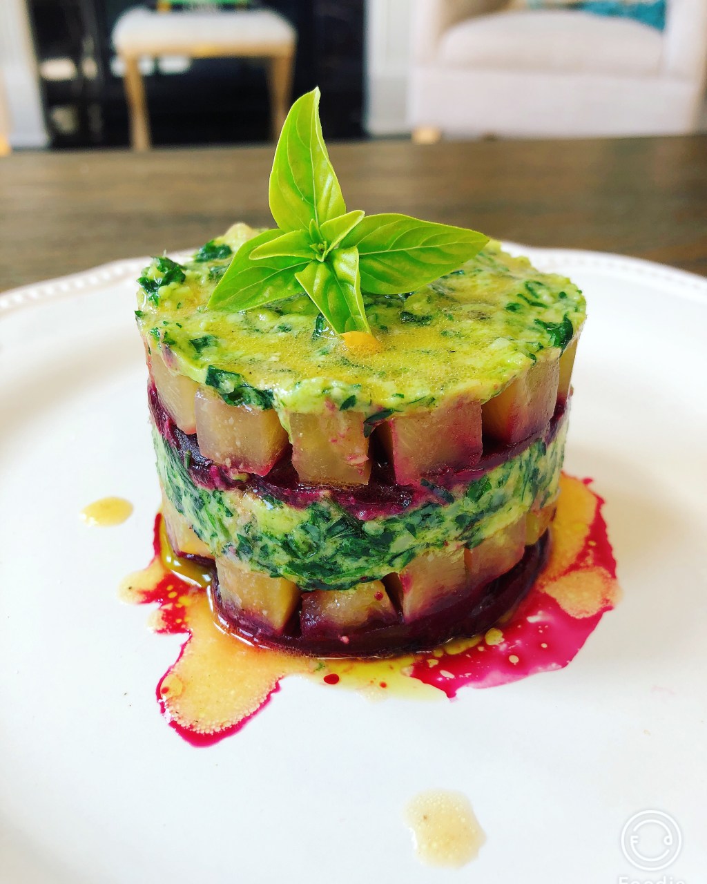 Beet Salad with a Parsley and Walnut Pesto drizzled with Orange&nbsp;Vinaigrette