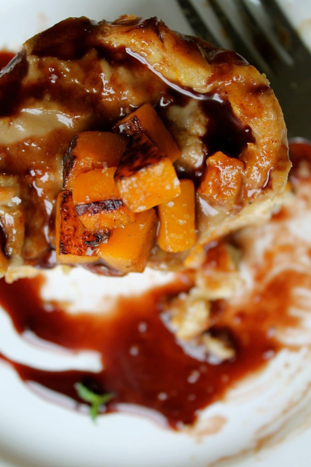 Butternut Squash Bread Pudding w/Red Wine Balsamic&nbsp;Reduction