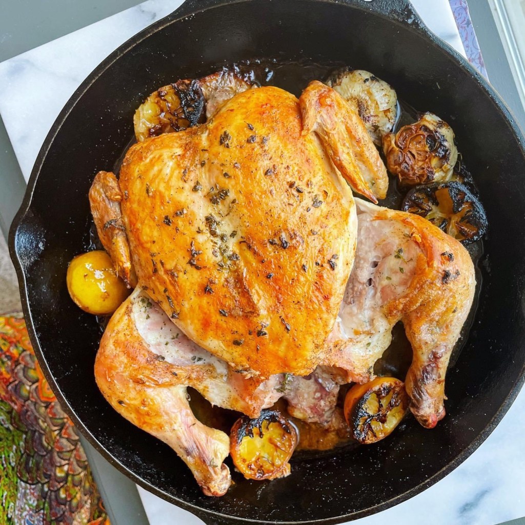 Mother’s Day No-Fail Roast Chicken with Lemon, Thyme and Garlic